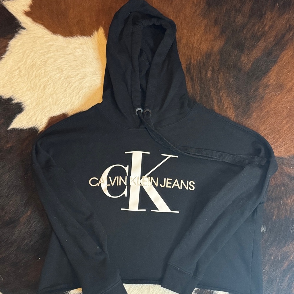 Calvin Klein Jeans Cropped Black Hoodie